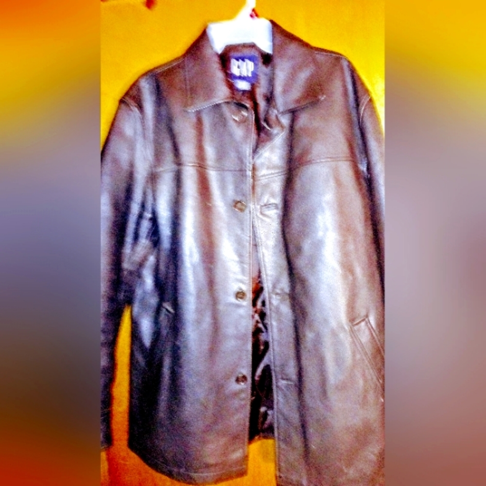 Gap heavy leather coat